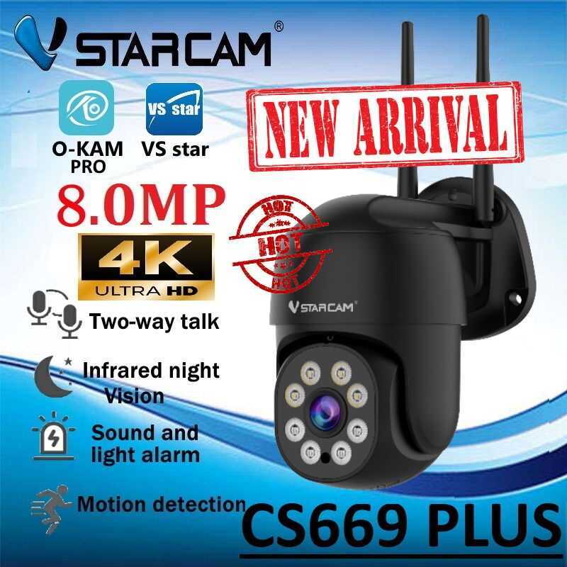 Vstarcam CS669 PLUS ใหม่ 8.0MP กล้องวงจรปิดไร้สายกลางแจ้ง Ultra HD 4K UHD สี Night Vision พร้อม AI +