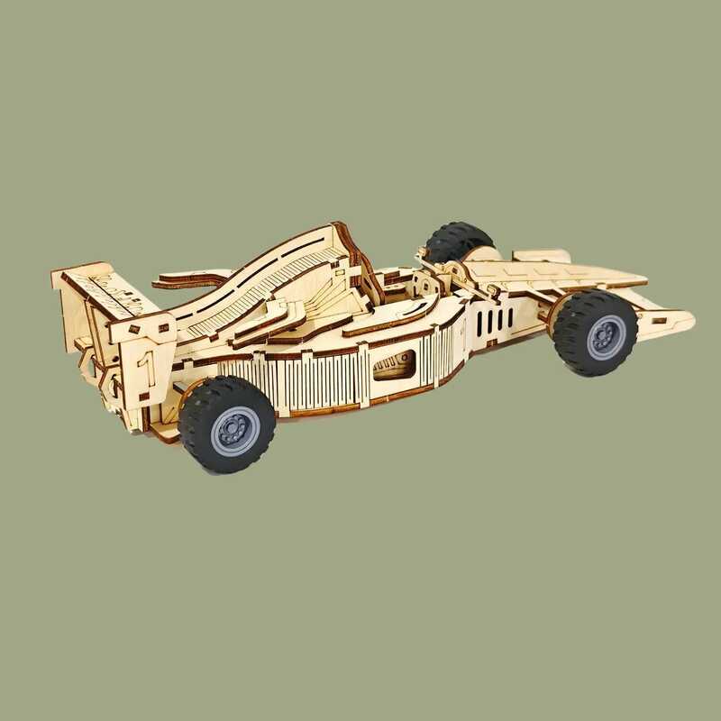C Build Your Own Race Car 3D Wooden Jigsaw Puzzle Model Kit - A Fun And Eduional DIY Gift 3D DIY Wo