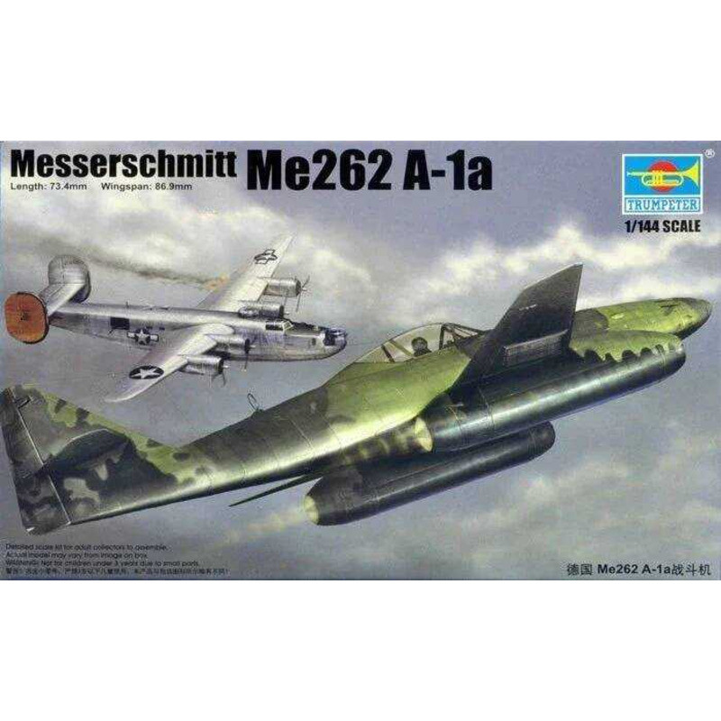 C Trumpeter 0131 1/144 German Messerschmit Me262 A-1A Fighter Plastic Assemble Airplane Model