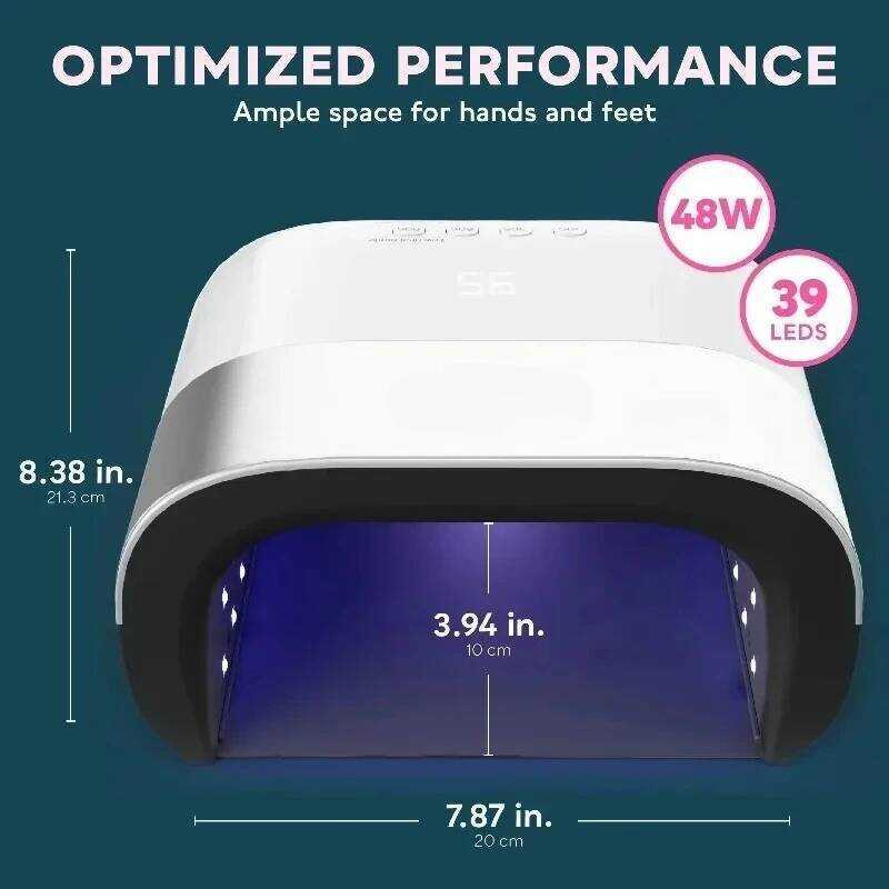 C Nail Dryer Smart 2.0 48W LED Lamp Nail With Smart Timer Memory Invisible Digital Timer Display Na