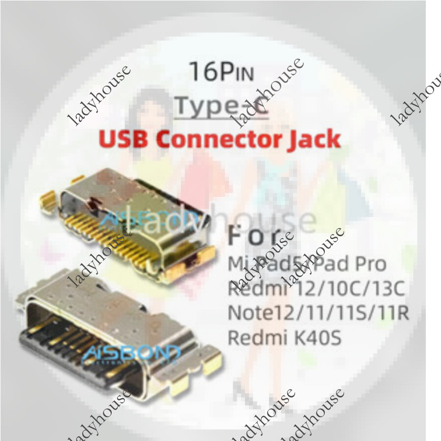 5-50PCS Type-C USB ชาร์จพอร์ตแจ็คซ็อกเก็ต Charger Connector Dock สําหรับ Redmi 11 11S 11R 12 10C 13C K40S Pad5 Pad Pro ชาร์จ Pin Dock Connector