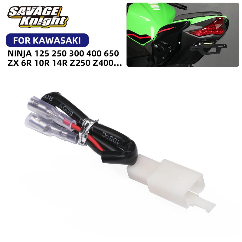 License Plate Light Wire Harness Plug Wiring Connector For Kawasaki Z125 Z250 Z300 Z400 NINJA 300 4