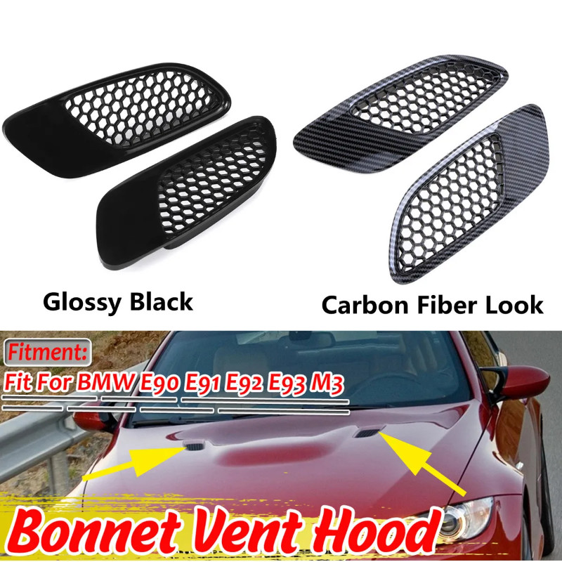 RM-CAR Air Intake Cover For BMW E90 E91 E92 E93 M3 Engine Hood Vent Louvers Air Scoop Bonnet Vent H