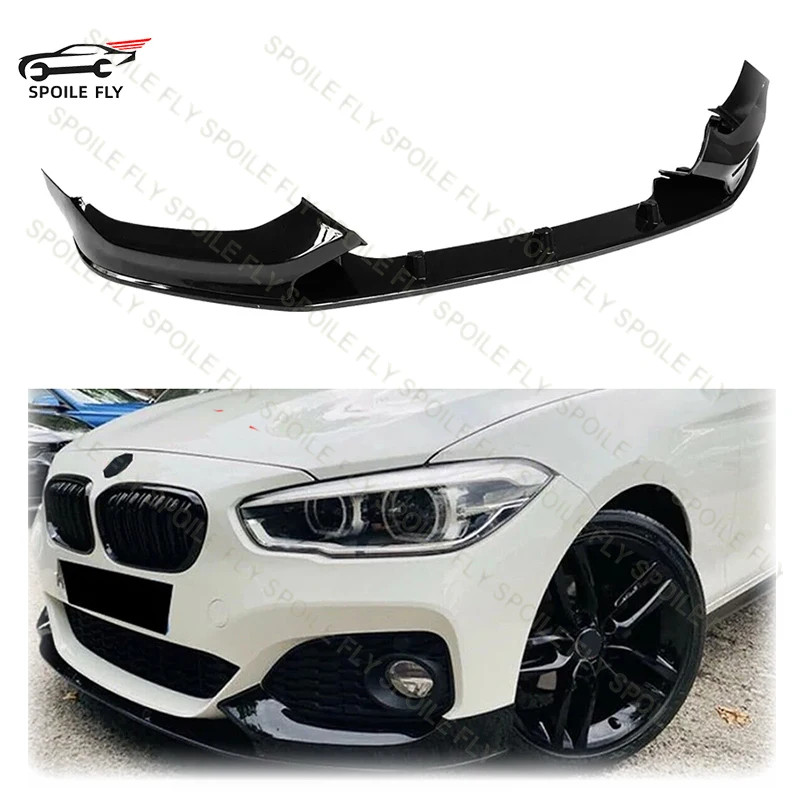4PCS For BMW F20 F21 118i 120d 120i M135i M140i LCI M Sport Front Bumper Lip Spoiler Diffuser Split