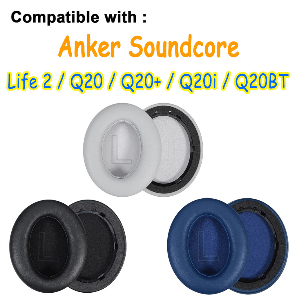 แผ่นรองหูฟังฟองน้ําทดแทนสําหรับ Anker Soundcore Life 2 / Q20 / Q20+ / Q20i / Q20BT แผ่นรองหูฟัง
