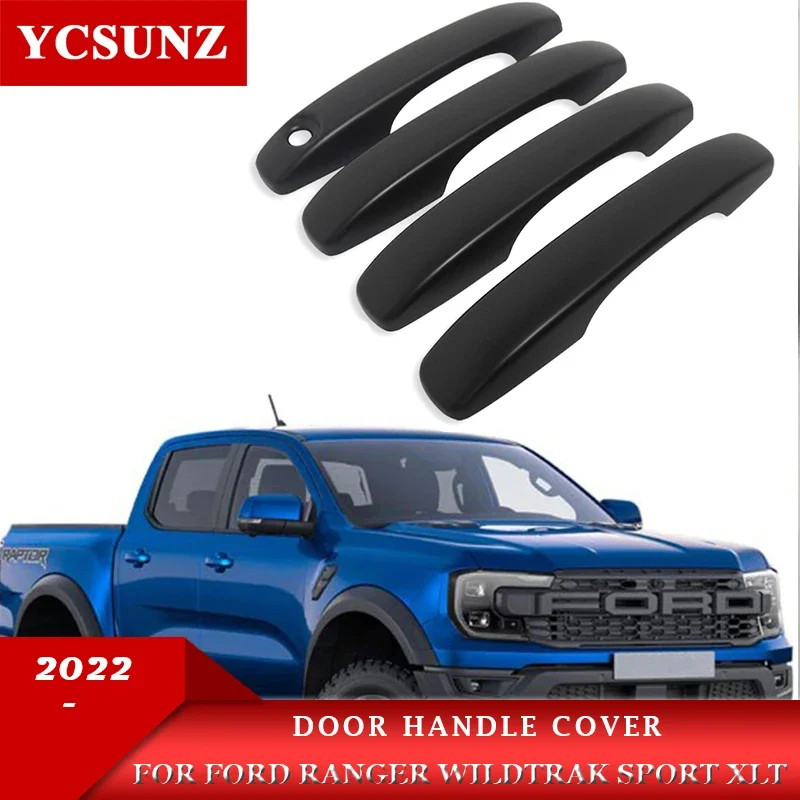 ABS Door Handle Cover Car Accessories For Ford Ranger Wildtrak T9 2024 2025 XLT XLS/ XL Raptor Doub
