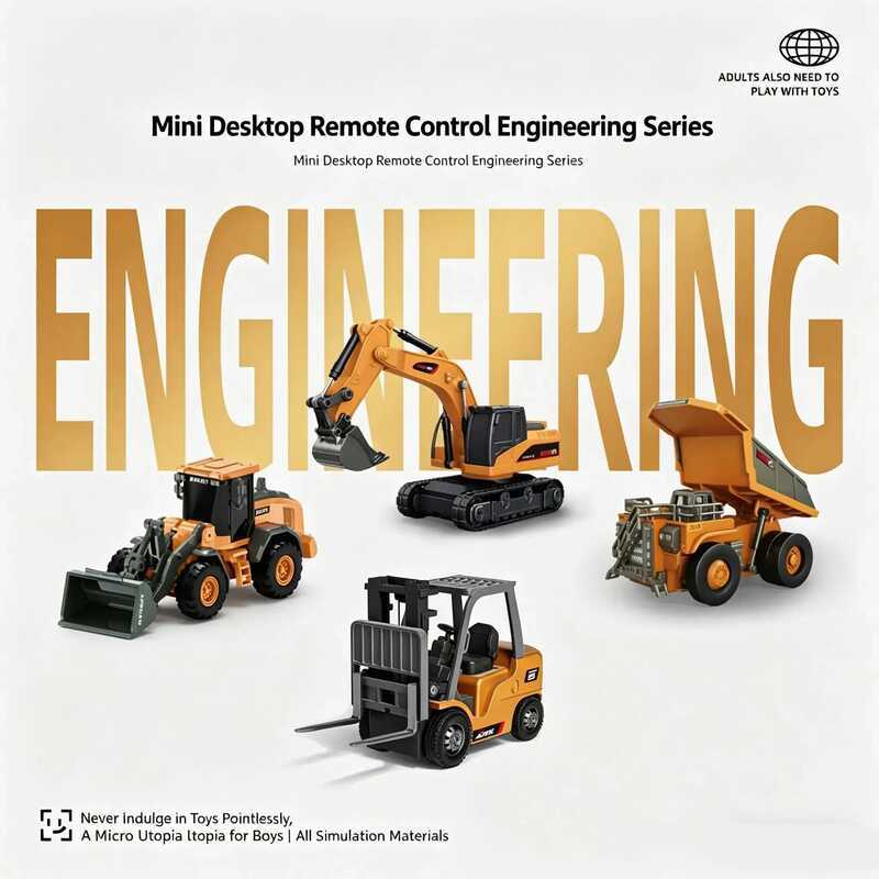 C 1/64 Mini Remote Controlled Bulldozer, Forklift, Excavator Mining Car RC Engineering Vehicle - Gi
