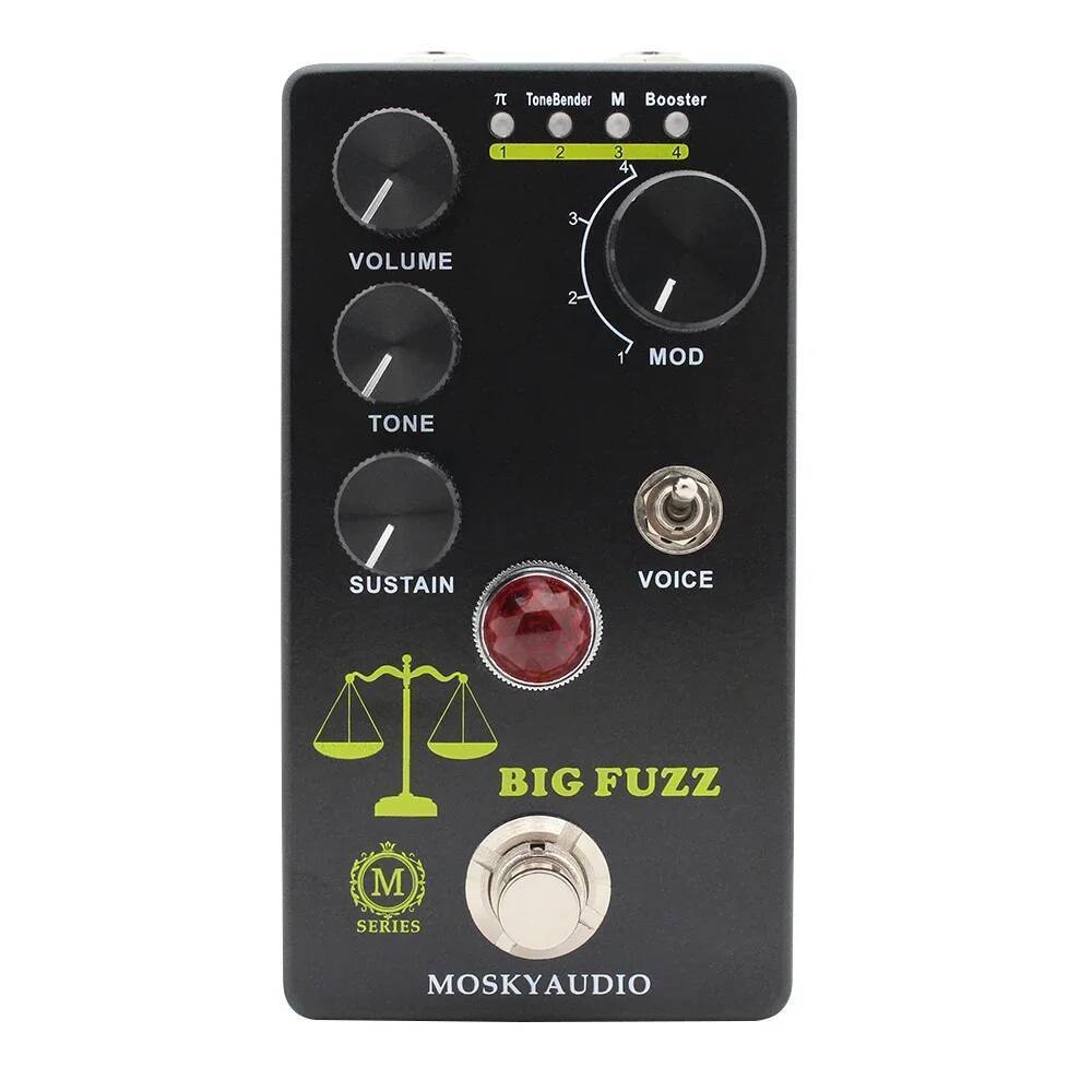 Mosky Big Fuzz Effect Pedal Fuzz กีตาร์ 4 ปุ่มเหมาะสําหรับกีตาร์เบสอุปกรณ์เสริม