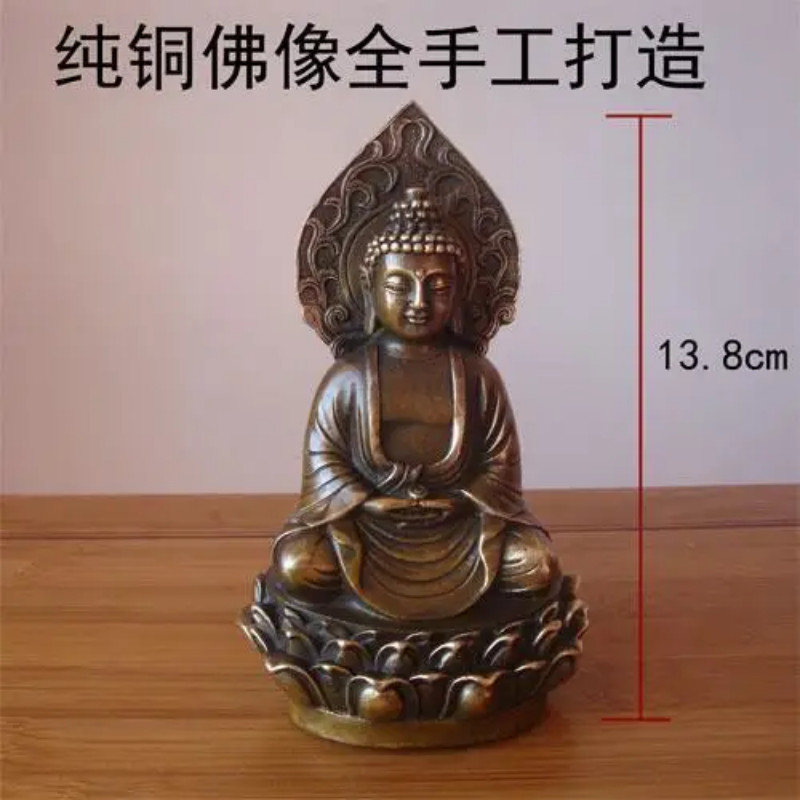 Copper statue of Buddha, namo Amitabha, bronze statues do old, small statues of Buddha, Buddhist su