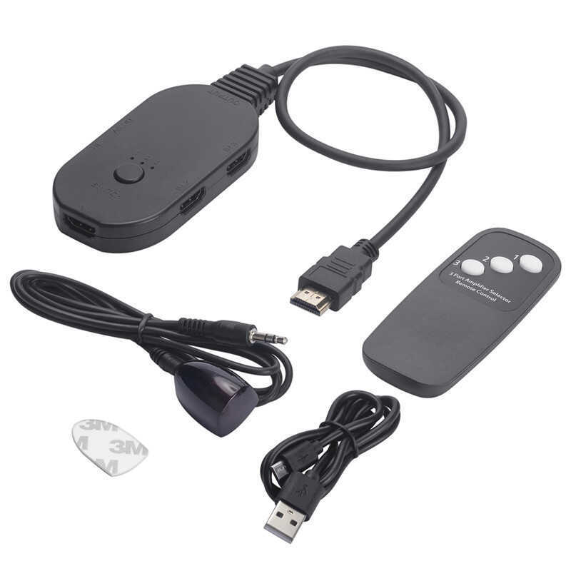 HDMI2.0 Switcher hdmi3 In 1 Out HD Video Converter Three In One Out Splitter 4K 60Hz