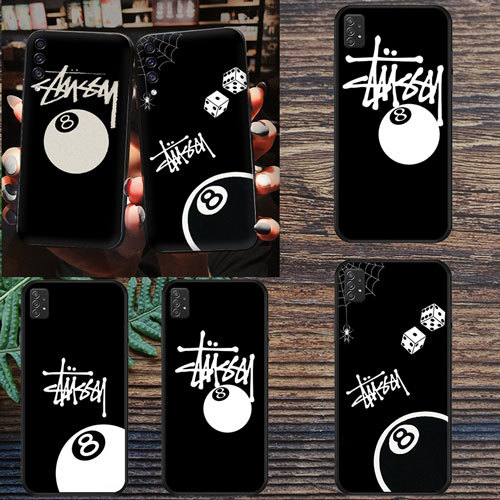 นุ่มสีดํา Samsung Galaxy A81 A82 A91 M20 M30S M21 M31 M51 A57 A37 S25 FE stussy1 เคสโทรศัพท์