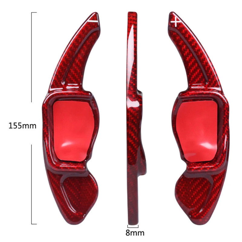 Real Carbon Fiber Car Steering Wheel Paddle Shift Extension Shifter For Volkswagen VW Golf MK5 MK6