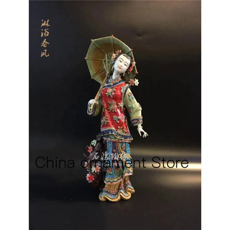 Classical ladies ceramic home accessories TV cabinet ornaments