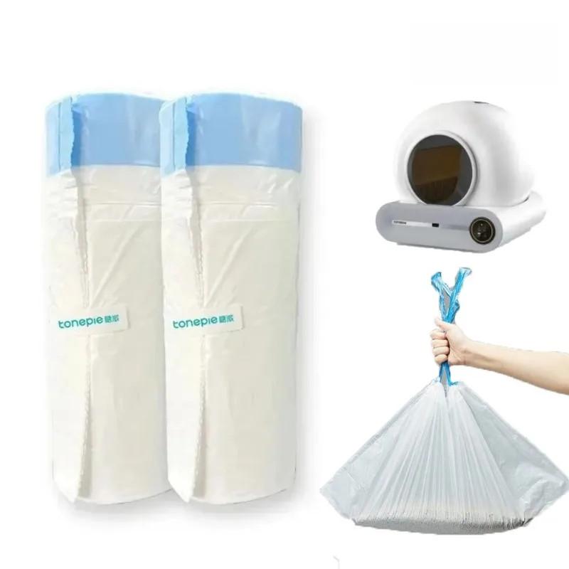 Tonepie Cat Toilet Trash Bag Collect Feces 1 Roller 15 Pcs Pet Automatic Cat Litter Box Accessories