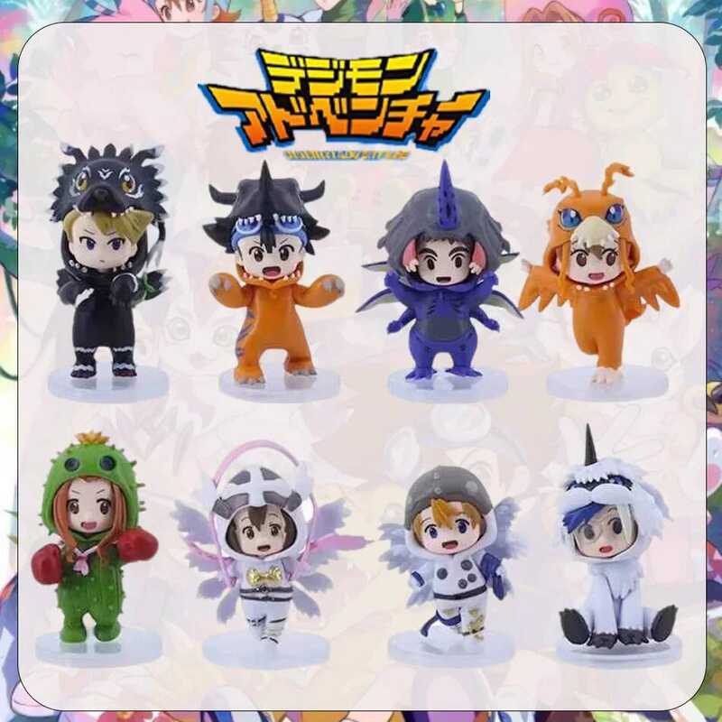 C 8Pcs/Set Digimon Characters Cosplay Action Figures Set Anime Model Toy Taichi Matt Ishida Sora Ag