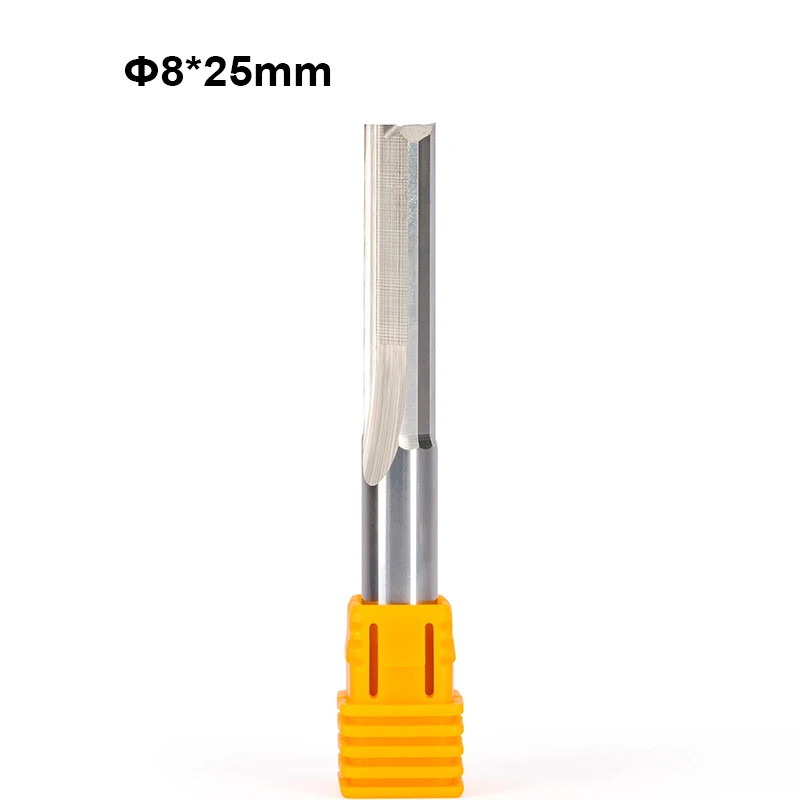 3pcs 8*25mm Two Double Flutes Straight Slot Bits, Wood Cutters, Solid Carbide Foma CNC Router Bit