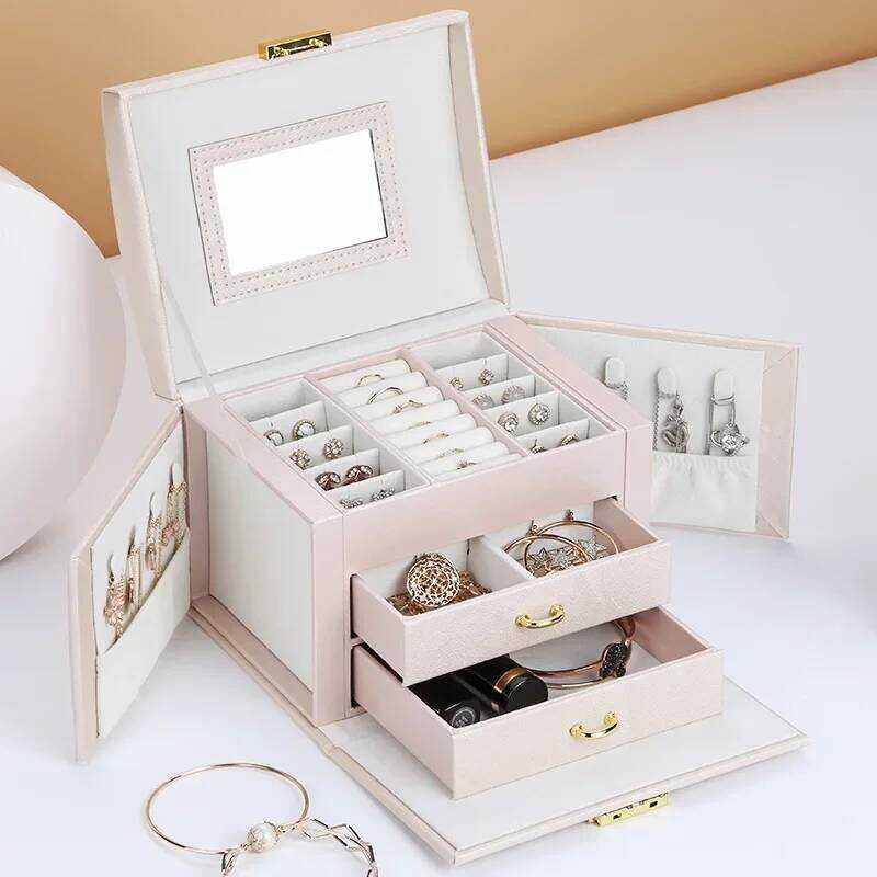 C Jewelry Casket High Capacity Jewelry Box Multifunction Storage Organiz Beauty Travel Box Jewelry