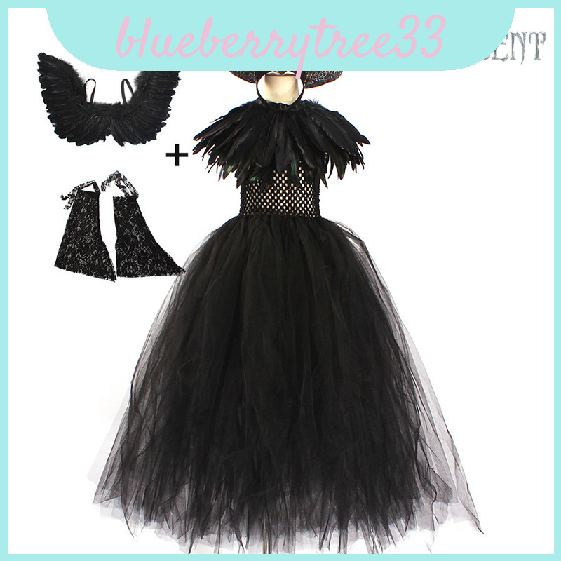 Angelina Maleficent Kids Jolie Halloween Dress เหมาะสําหรับและงานปาร์ตี้ของขวัญ