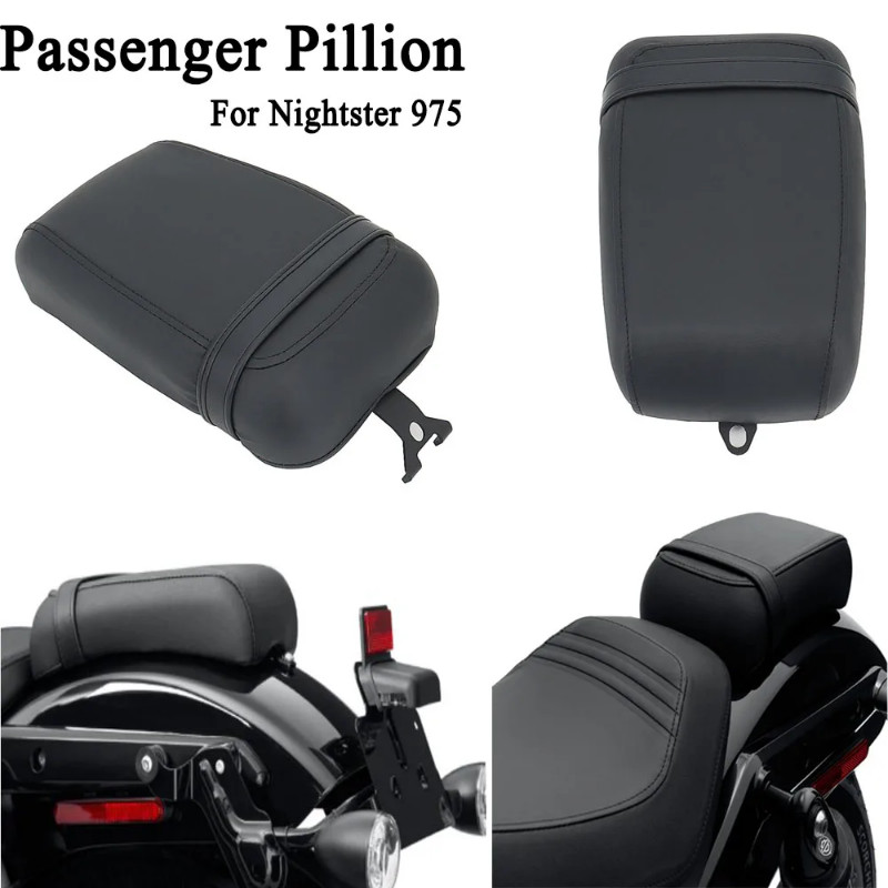 2022 NEW Motorcycle Black Passenger Rear Seat Pad PU Leather Pillow 1pc For Nightster 975 RH975 Nig