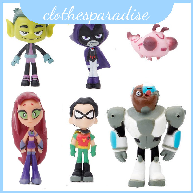 ชุดหุ่น Teen Go Captivating Titans รวมถึง Robin Raven Beast Boy Starfire