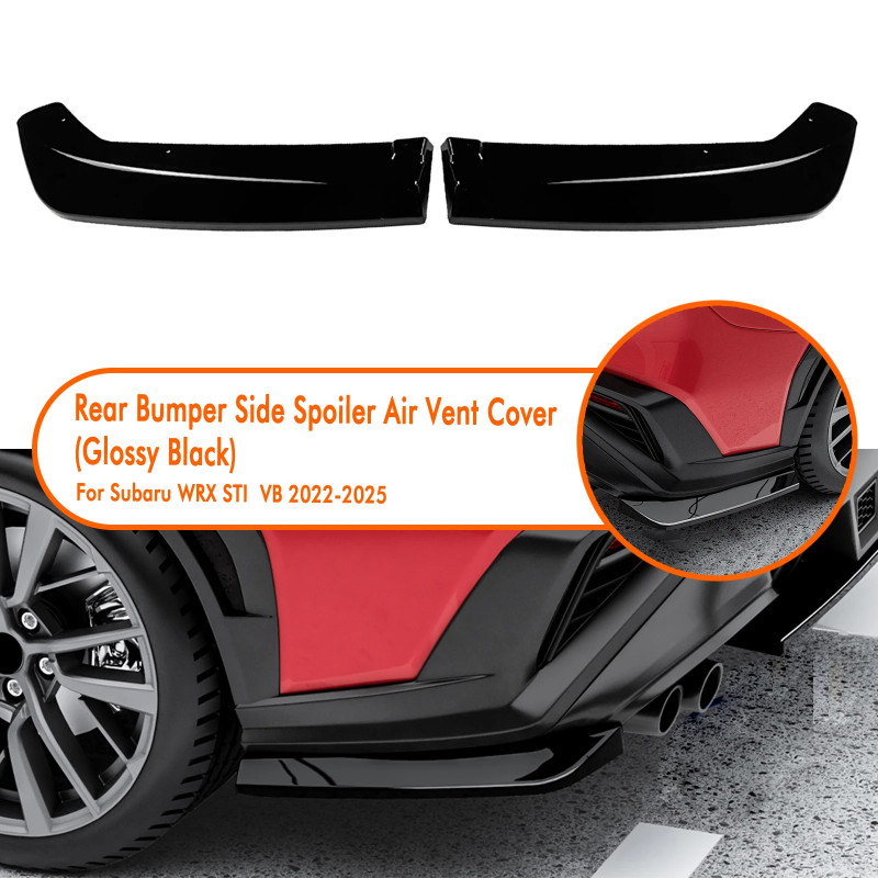 2PCS Rear Bumper Side Cover Spoiler Corner Splitter For Subaru WRX STI VB 2022 2023 2024 2025
