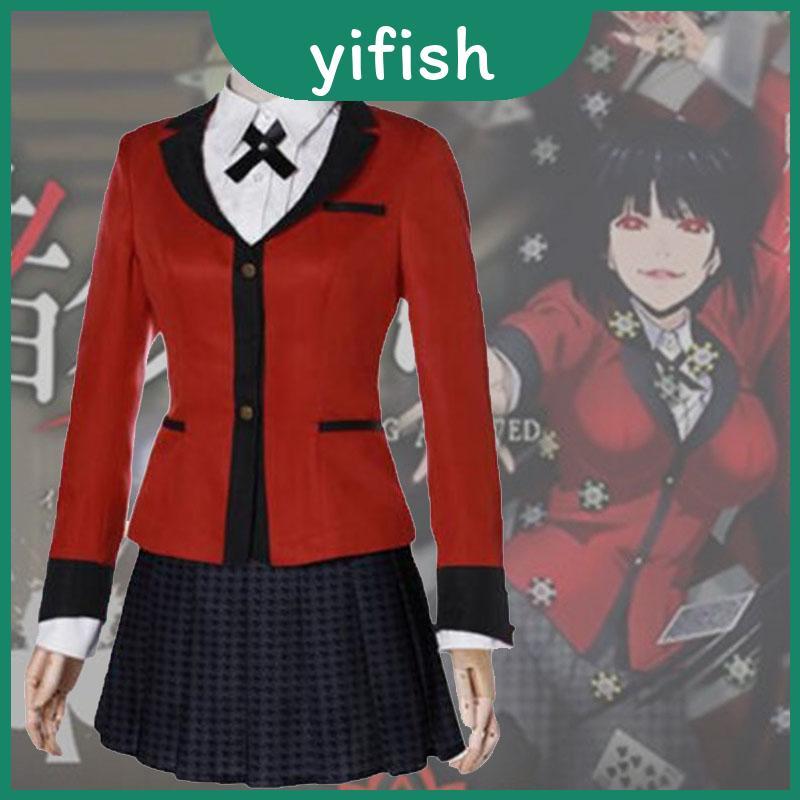 Kakegurui Yumeko Cosplay ชุดนักเรียนสำหรับHALLOWEEN