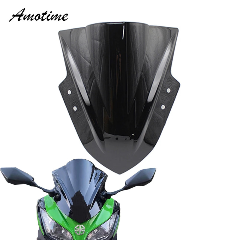 For Kawasaki Ninja 300 R EX300 EX300R ex300 r 2013 2014 2015 2016 2017 black Windshield WindScreen