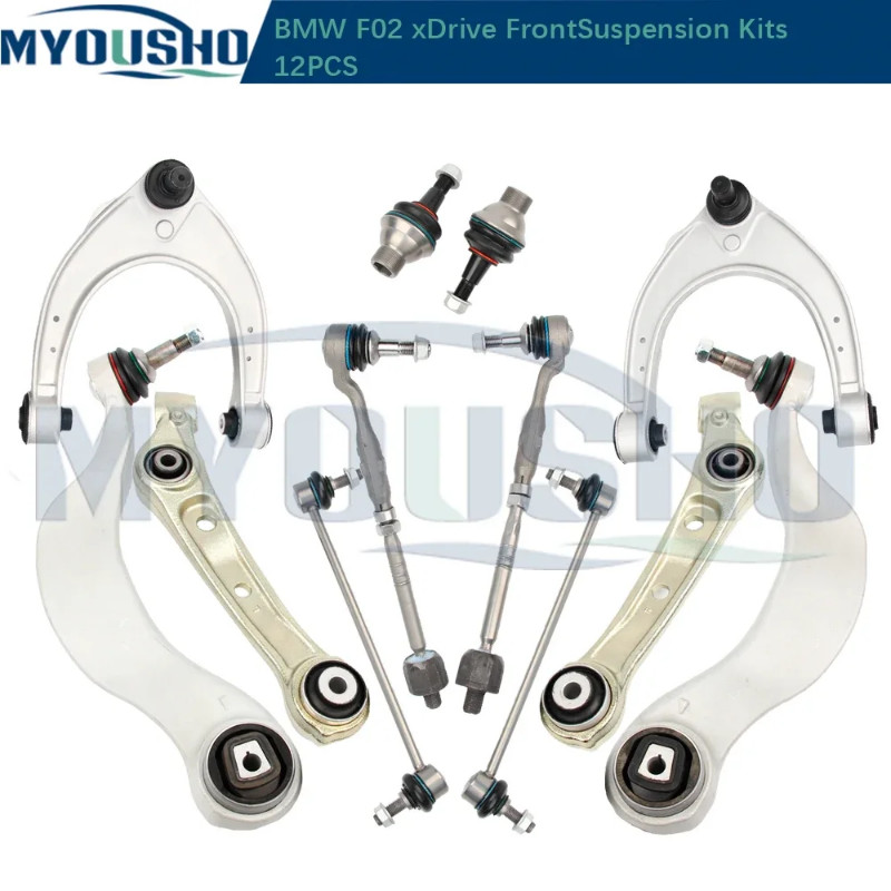 Myousho 12pcs Control Arm Ball Joint Stabilizer Link Tie Rod Kits For BMW 5 7 Series Gran Turismo F