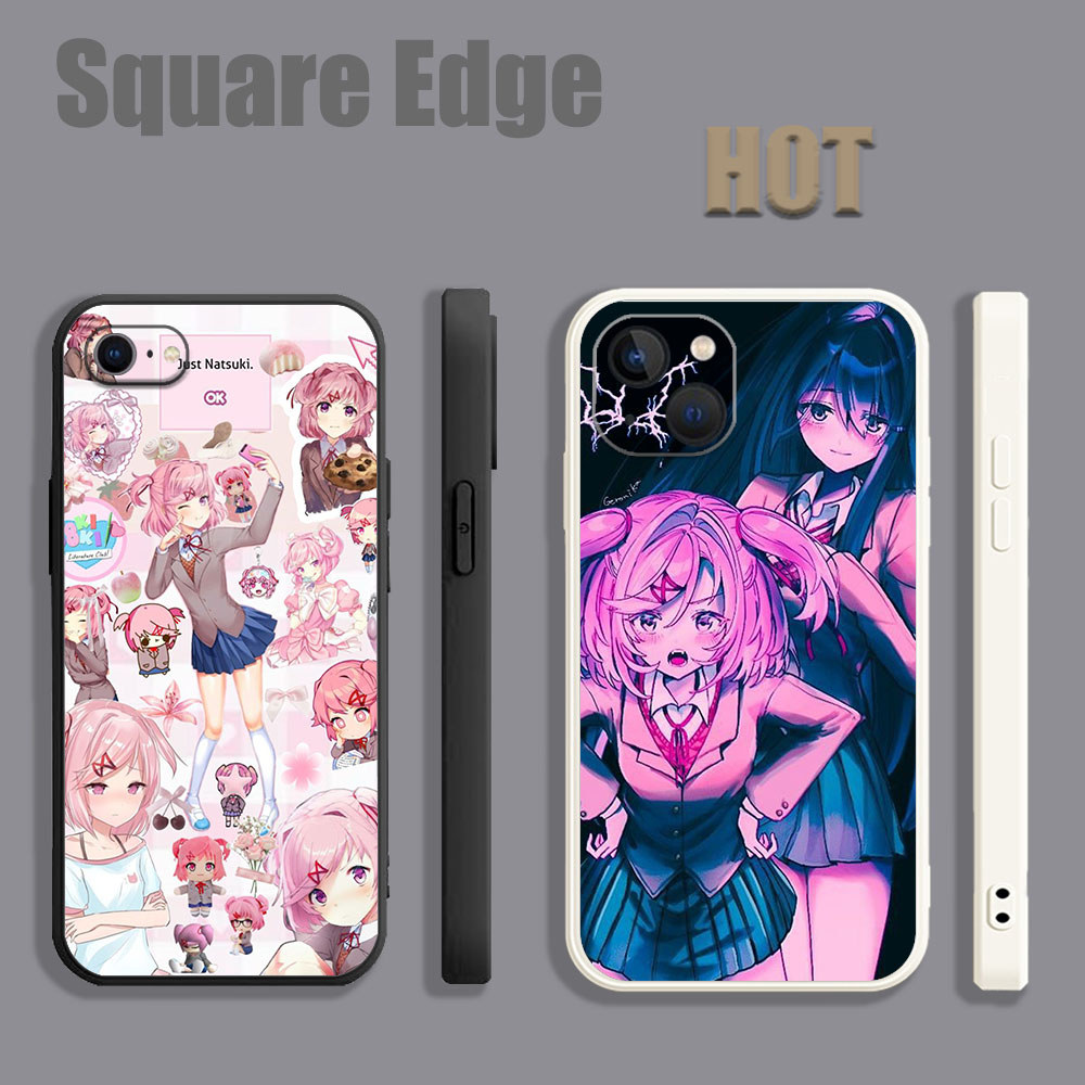 เคสสําหรับ iPhone 14 Pro Max Plus doki doki วรรณกรรมคลับ natsuki Yuri BOW11 เคสโทรศัพท์ขอบสี่เหลี่ยม