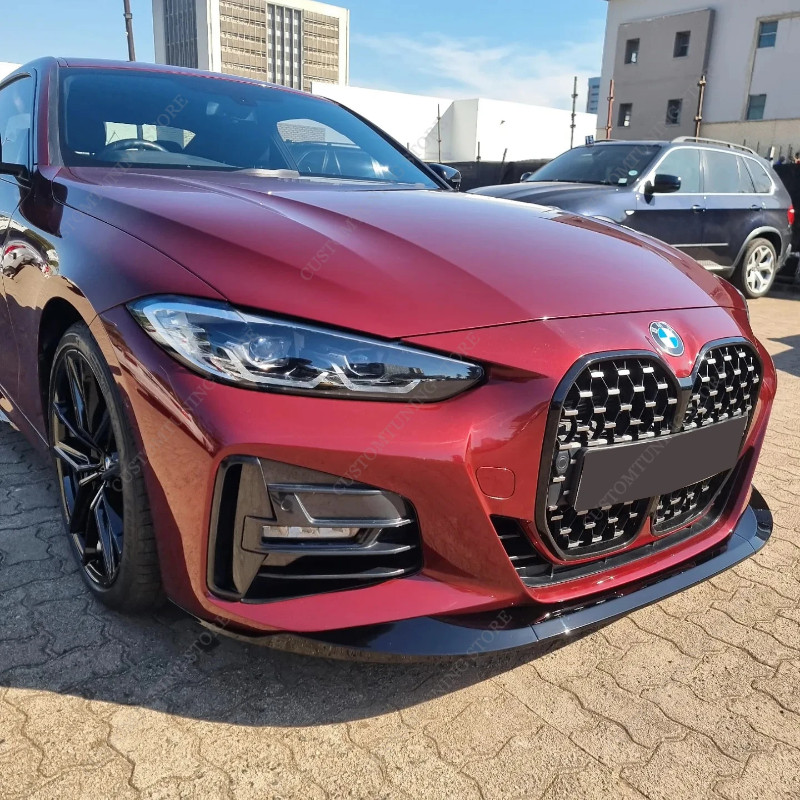 Gloss Black ABS Front Bumper Lip Spoiler Splitter For BMW G22 G23 420i 420d 430d 430i M440i M440d M