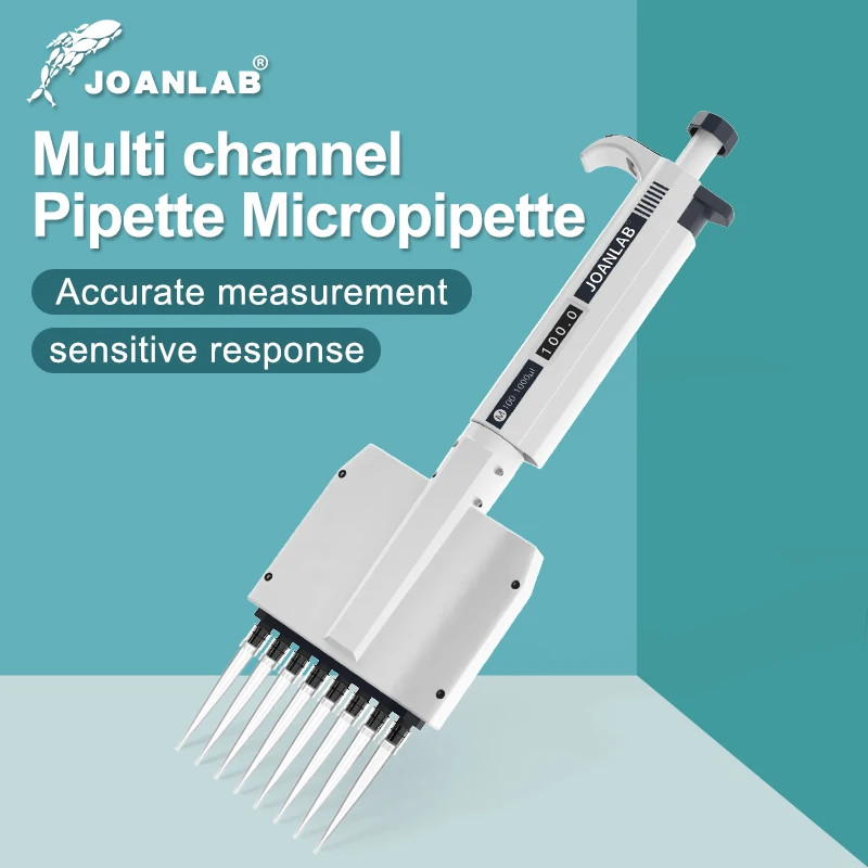 JOANLAB Multichannel Pipette Chemical Lab Equipment Digital Adjustable Micropipette Laboratory 8 Ch