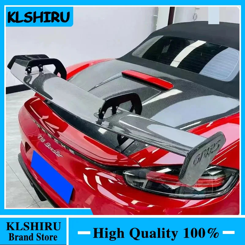 For Porsche Cayman 718 987 997 998 981 911 Boxster GT4 Carbon Fiber Rear Trunk Boot Tail Spoiler Do