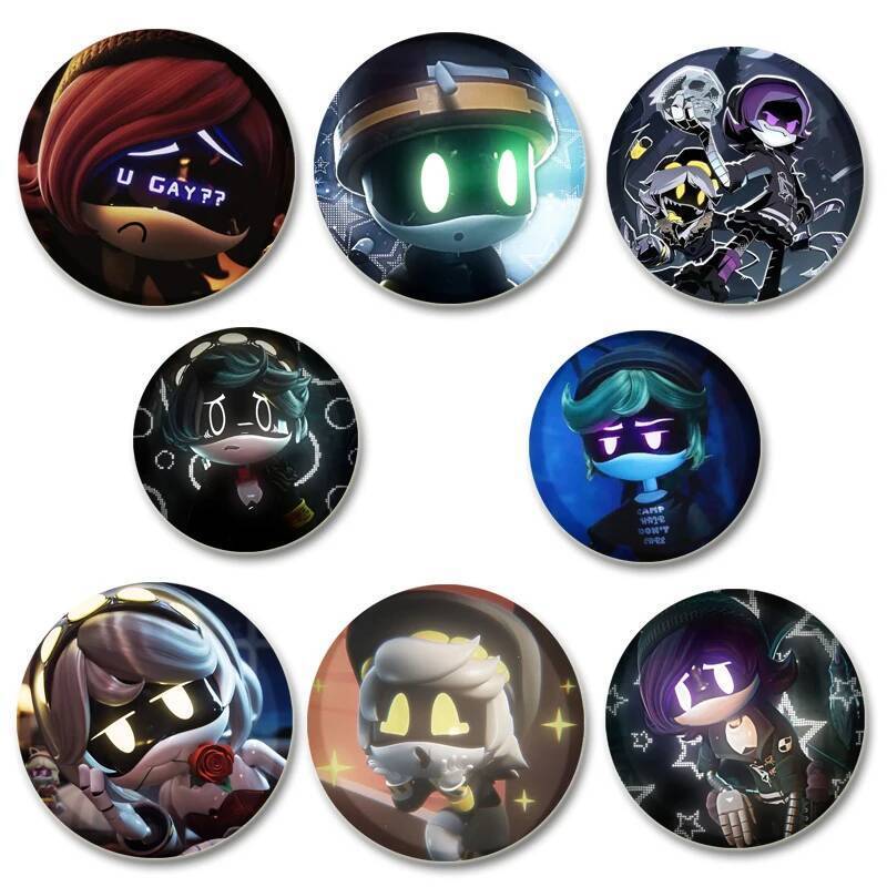 32/44/58 มม.อะนิเมะ Murder Drones เข็มกลัดรอบการ์ตูน Handmade Pins สําหรับกระเป๋าเป้สะพายหลัง Cothes อุปกรณ์เสริม Badge ตกแต่งของขวัญ