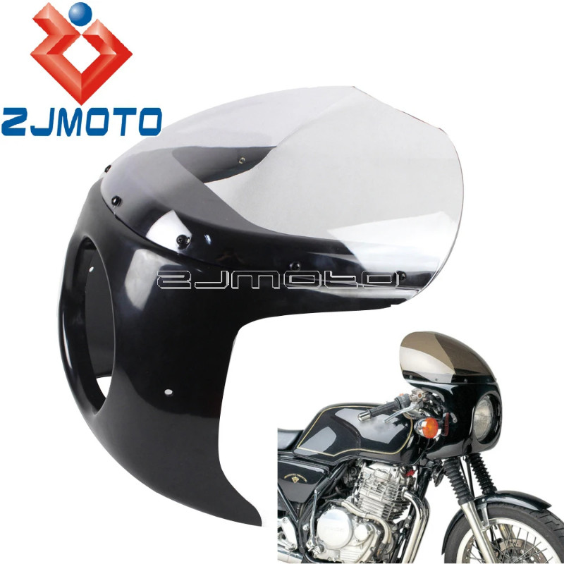 Motorcycle 7" Headlight Fairing Retro Cafe Racer Fairing Windshield For Honda CB CM CL GL CX SL Fro