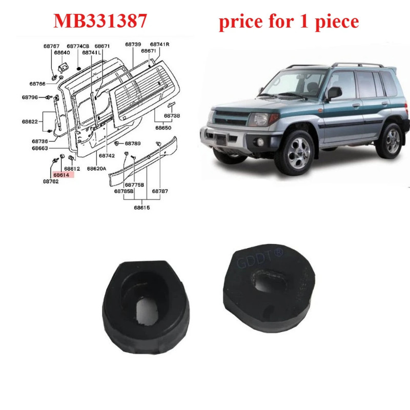 1 Pcs Rear Door Buffer for Pajero Pinin H70 H60 MB331387 Stop Shock Rubber FOR Montero Sport K80 K9