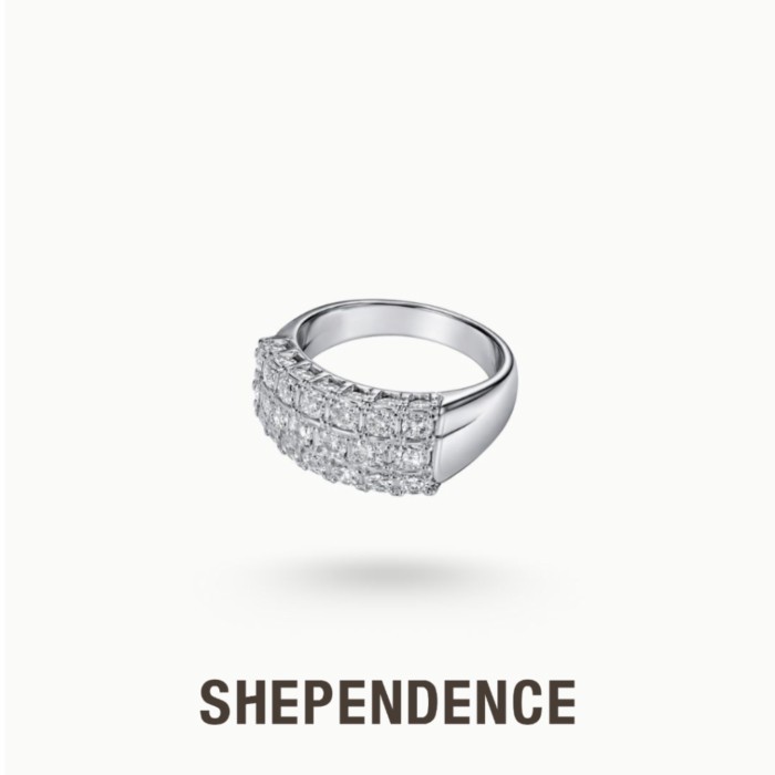 SHEPENDENCE แหวนคริสตัลหรูหรา Kourtney S925 รุ่นมาตรฐาน