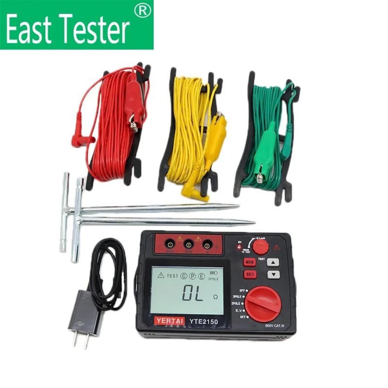 East Tester Earth Resistance Tester 200 Ohm YTE2150 2000 Ohm YTE2151 Ground Resistance Measure Tool