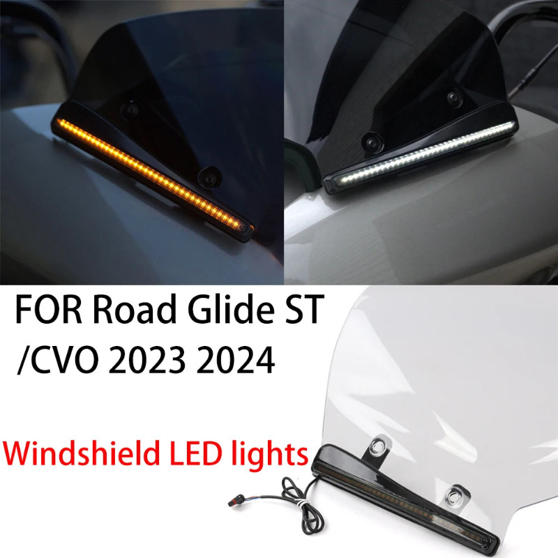 For Harley Road Glide ST CVO FLTRXSE Motorcycle Tracer Windshield Decorative Lamps Daylight Running