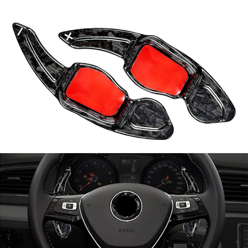 Forged Carbon Fiber Car Steering Wheel Paddle Shifter Extension For VW Golf MK5 MK6  Polo Passat Sc