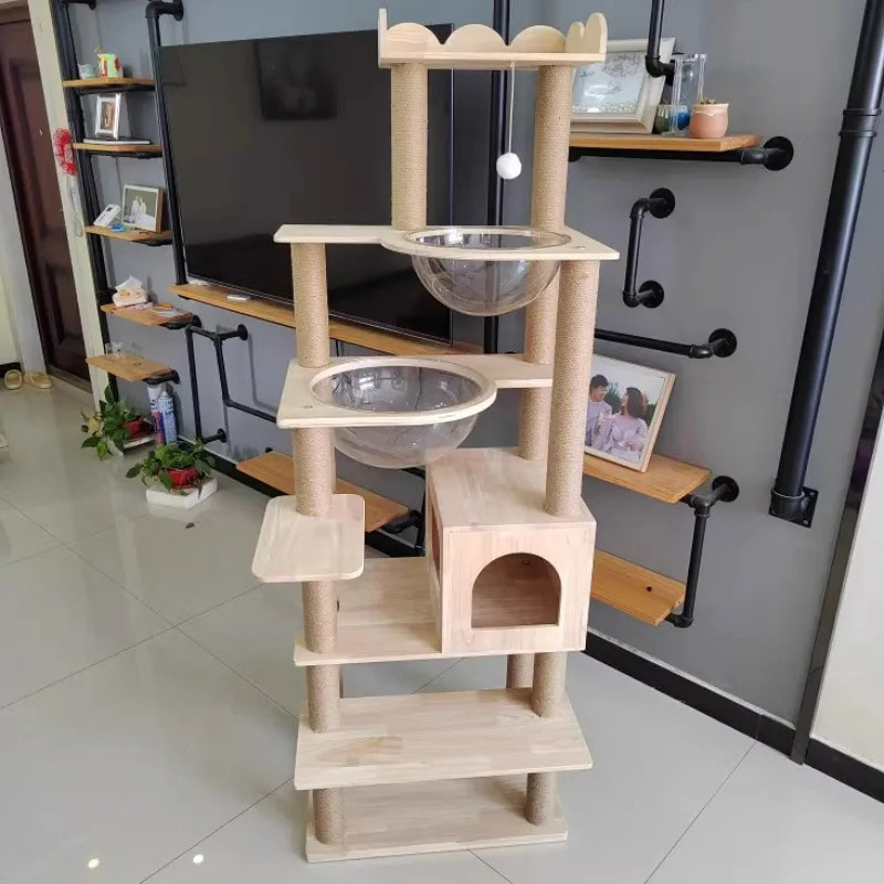 Large Solid Wood Board Cat Climbing Frame Big Cat Climbing Frame Multifunctional Cat Tree Pet Tree