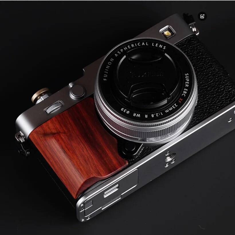 ไม้เนื้อแข็งพกพา Shake Non-slip Handle สําหรับ Fuji Fujifilm XE5 X-E5 กล้อง grip อุปกรณ์เสริม 3M เทป
