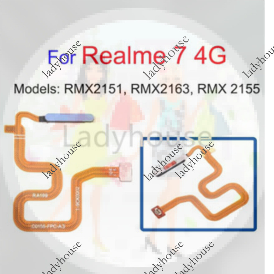 สําหรับ OPPO Realme 7 4G Home ปุ่มเซ็นเซอร์ลายนิ้วมือ Flex พร้อมปุ่ม Power Key Flex Cable