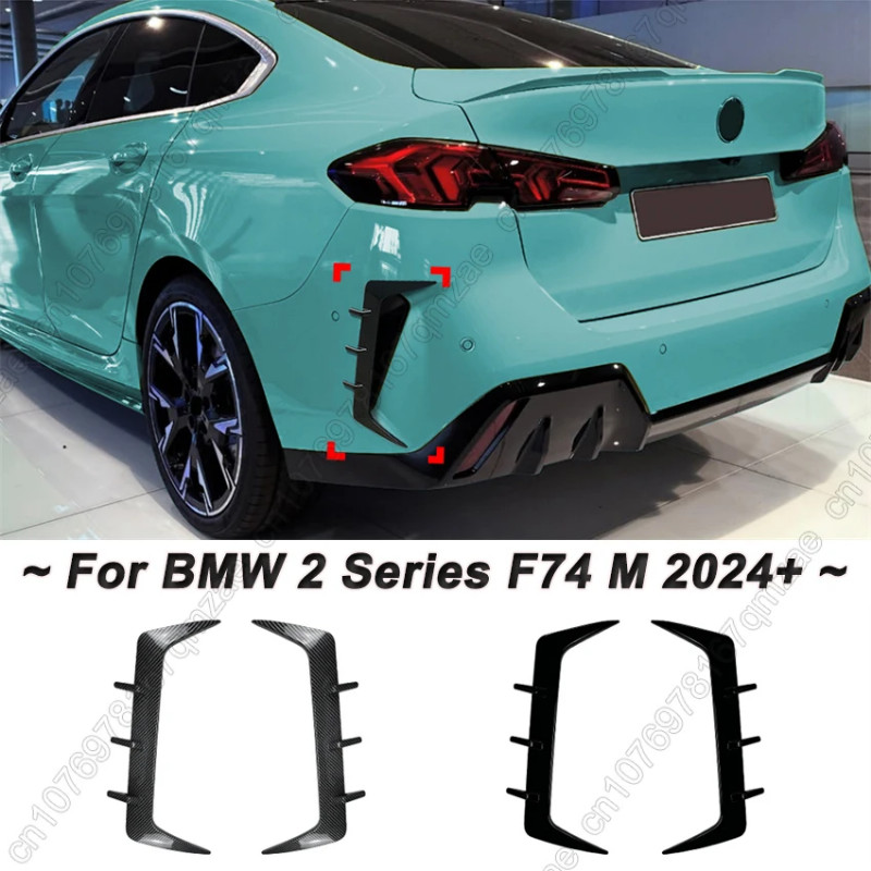 Carbon Look Car rear Bumper Splitter Side Spoiler Air Vent Wind Knife Body Kits For BMW 2 Series F7