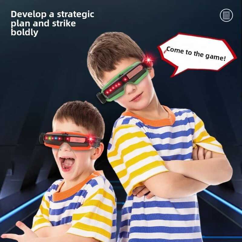C 2Pcs Simple Adjustable Laser Shoot Goggles Toy LED Light Beams Role Play Laser Game Up To 10M ABS