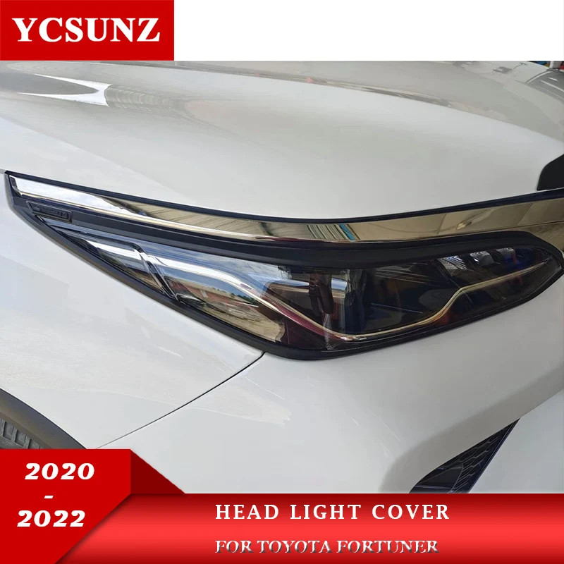 ABS Head Light Cover For Toyota Fortuner Sw4 2020 2021 2022 Car Exterior Accessories Ycsunz