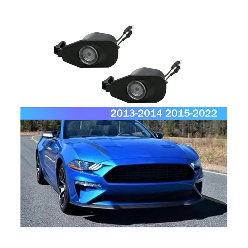 For ford Mustang 2013-2022 LED Side Puddle Laser-Rearview Mirror Puddle Welcome Courtesy Logo Light