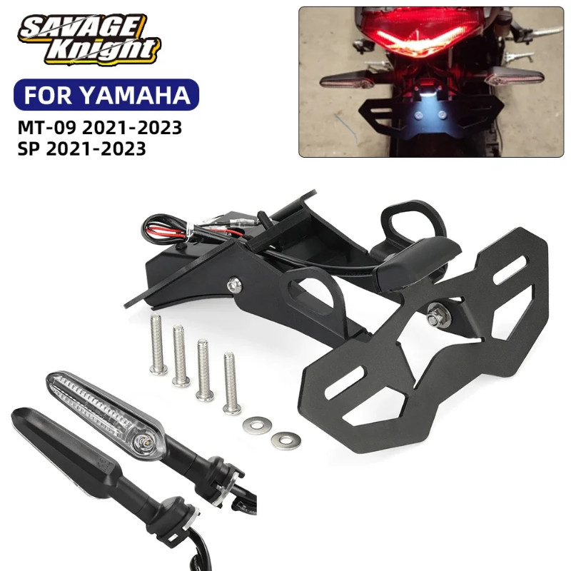 E4 MT-09 Adjustable License Plate Holder LED Light Tail Tidy For YAMAHA MT09 SP MT09SP Motorcycle F