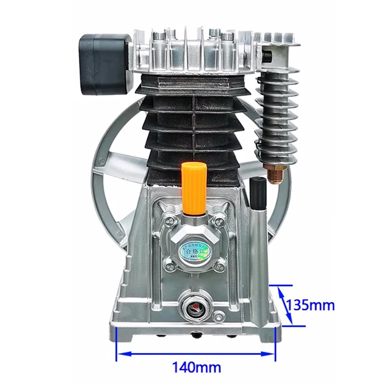 Single Head Double Cylinder Aluminum Pump Head Assembly Air Compressor Head Piston Cast Aluminum Pi