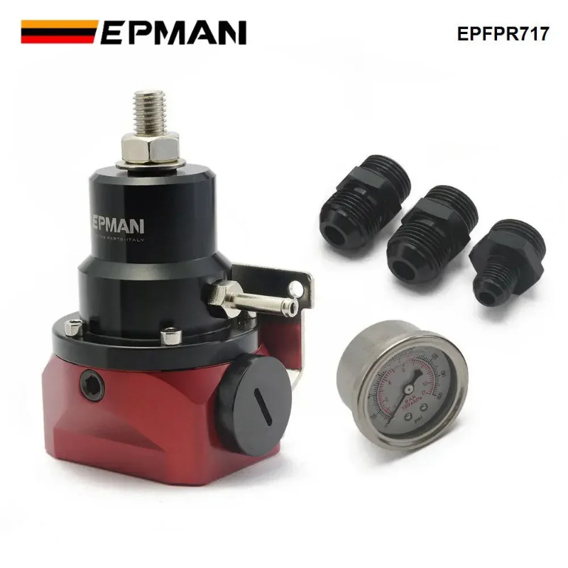 EPMAN Fuel Pressure Regulator With Gauge AN10 Feed & AN6 Return Line & AN10 End Cap EPFPR717
