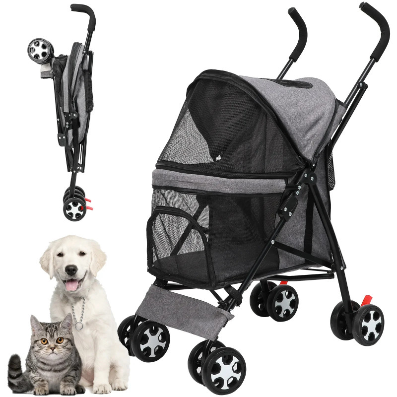 Pet Cart Trolley Foldable Go Out Dog Cart Cat Bag Breathable Pet Scooter